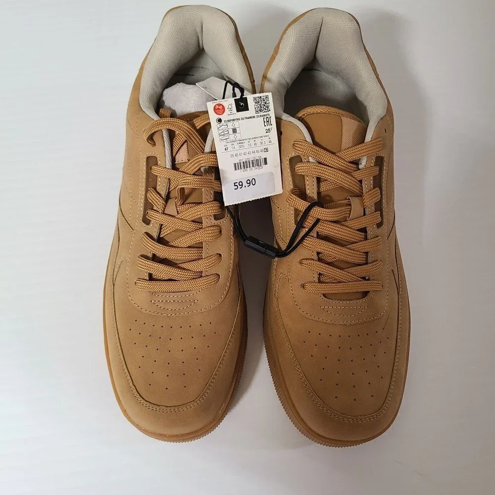 ZARA MONOCHROME TRAINERS BEIGE SIZE 14   2203/120